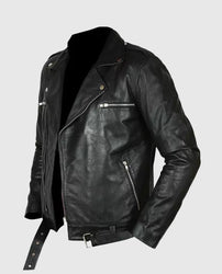 Negan Walking Dead Black Biker Leather Jacket