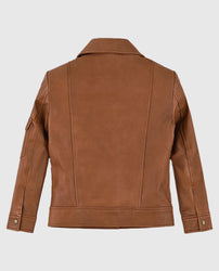 Gigi Hadid Tan Brown Leather Jacket