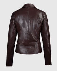 Katie Holmes maroon Leather Jacket