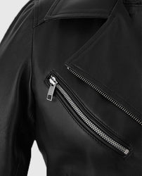 Adele Exarchopoulos Black Leather Jacket