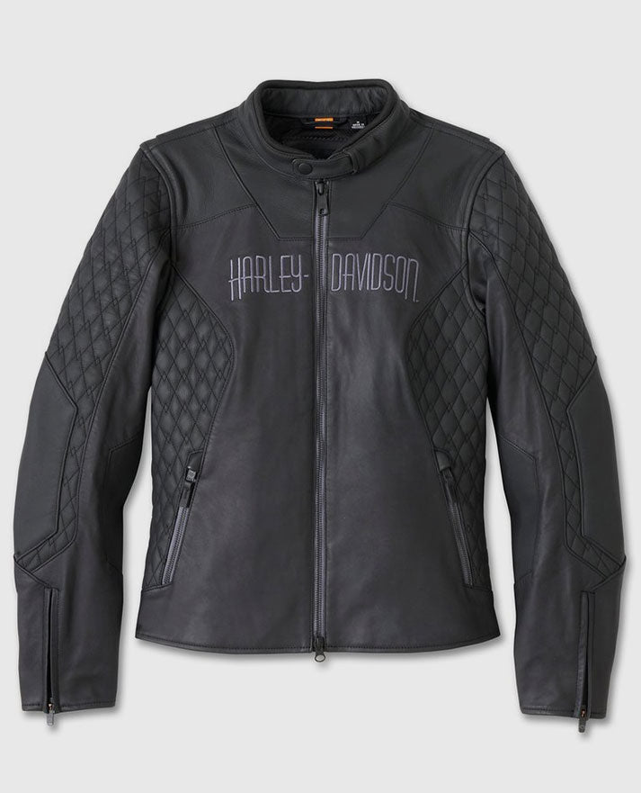 Women's Willie G Skull Graphic Leather Riding Jacket