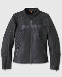 Women's Willie G Skull Graphic Leather Riding Jacket