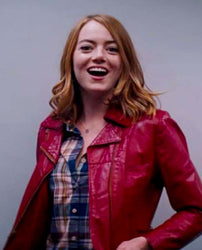Emma Stone La La Land Maroon Leather Jacket