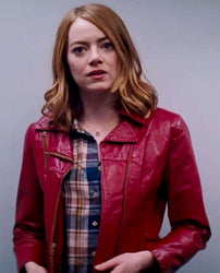 Emma Stone La La Land Maroon Leather Jacket