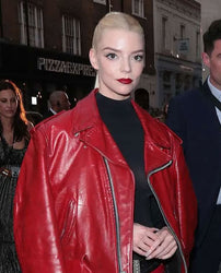 Furiosa A Mad Max Saga Premiere Anya Taylor-Joy Red Leather Jacket