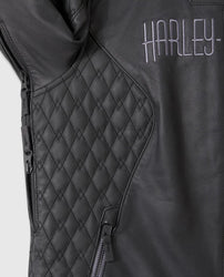 Women's Willie G Skull Graphic Leather Riding Jacket
