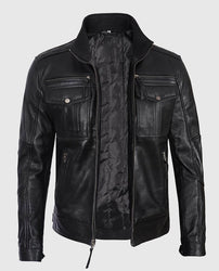 Moffit Men's Cafe Racer Real Leather Jacket