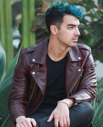 Joe Jonas Biker Leather Jacket