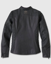 Women's Willie G Skull Graphic Leather Riding Jacket