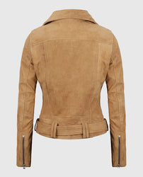Women's Premium Brown Suede Biker Leather Jacket
