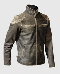The Outlaw Rider - Distressed Leather Motorcycle Jacket