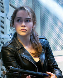 Sarah Connor Terminator Genisys Black Leather Jacket