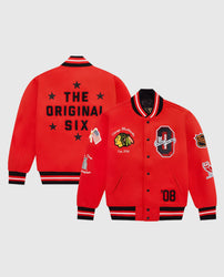 Chicago Blackhawks OVO Red Varsity Jacket