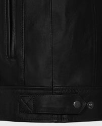 Men's Black Slimfit Cafe Racer Leather Jacket