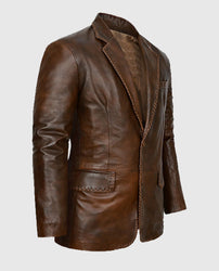 Men’s Brown Spanish Medieval Leather Blazer