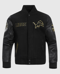 Detroit Lions Black & Gold Varsity Jacket