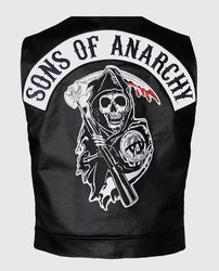 Sleeveless Sons Of Anarchy Black Biker Leather Jacket