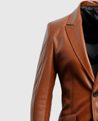 Men's Brown Leather Blazer