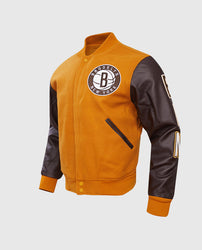 NBA Brooklyn Nets Men's Brown Varsity Jacket