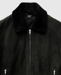 Men's Black Suede Leather Jacket