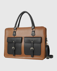 Buckle Laptop bag Brown & Black