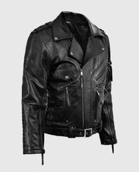 Deadwood Black Moto Leather Jacket