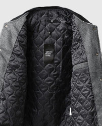 Men's Chrome Cross Letterman Bomber Grey Jacket