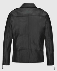 Ansel Elgort Black Leather Jacket