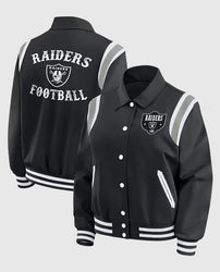 Las Vegas Raiders Lightweight Black Varsity Satin Jacket