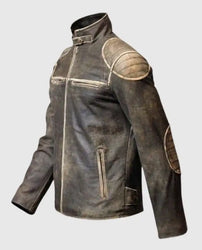 The Outlaw Rider - Distressed Leather Motorcycle Jacket