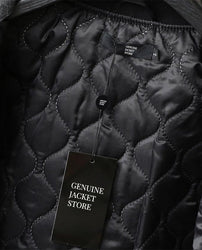 Men's Chrome Cross Letterman Bomber Black Jacket
