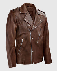 Men's Beast Spanish Brown Biker Leather Jackets