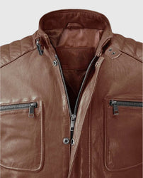 Firefly Moto Tan Biker Leather Jacket