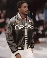 F1 Movie Damson Idris x APXGP Leather Varsity Jacket