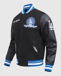 LA Dodgers Team Badge Classic Rib Varsity Jacket