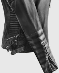 Charlotte Burnt Biker Leather Jacket