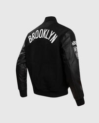 NBA Brooklyn Nets Men's Black Varsity Jacket