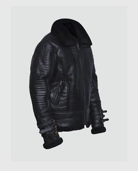 Men's Affliction Black Shearling Jacket