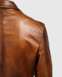 Men's Vintage Brown Leather Blazer