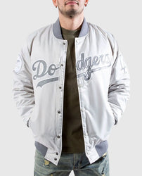 LA Dodgers Silver Bomber Satin Jacket
