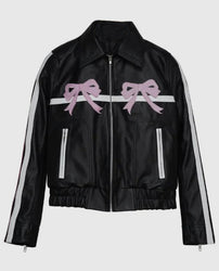 Diddi Moda Ribbon Leather Jacket