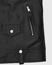 Ansel Elgort Black Leather Jacket