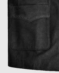 Ben Stiller Black Leather Blazer