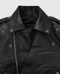 Jimin Black Biker Leather Jacket