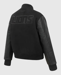 Detroit Lions Triple Black Varsity Jacket