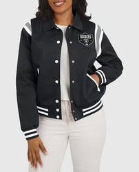 Las Vegas Raiders Lightweight Black Varsity Satin Jacket