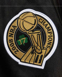 Boston Celtics Black Out Vintage Logo Varsity Jacket