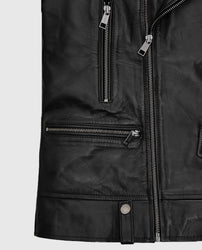 Jimin Black Biker Leather Jacket