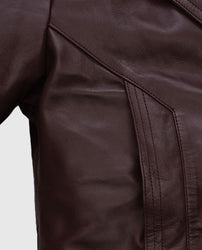 Johnny Depp Donnie Brasco Maroon Leather Blazer Jacket