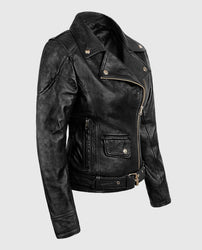 Sarah Connor Terminator Genisys Black Leather Jacket